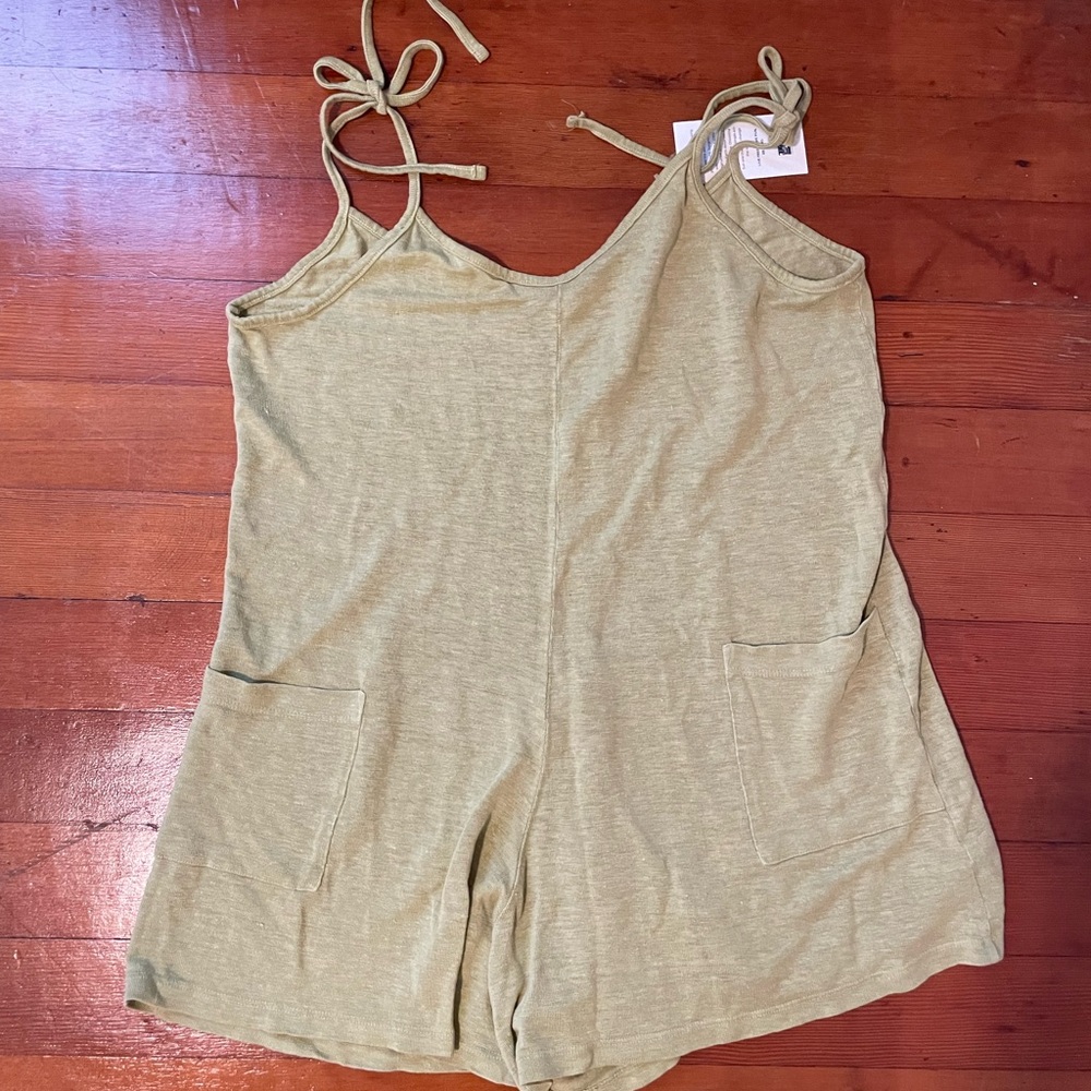 Jungmaven sespe short hemp romper margarita green